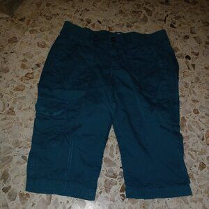 Sonoma Women's Capris Cargo Pants SZ 4 Emerald Blue Green